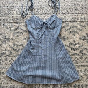 MAJORELLE Blue and White Striped Dress